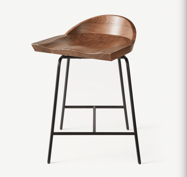 Spindle Low Back Counter | Bar Stool by BassamFellows