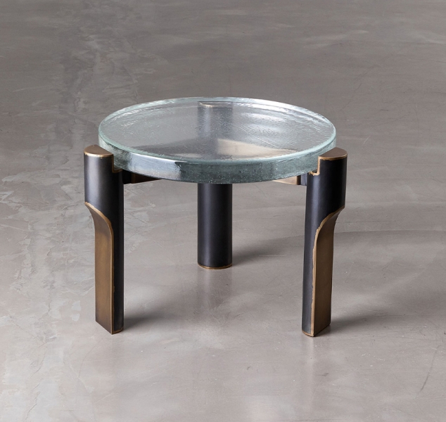 Denarii Side Table 22” – Glass Top by John Liston