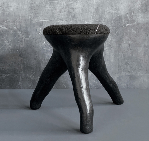 Kavrn Stool – Black Concrete #8 by Patrick Weder