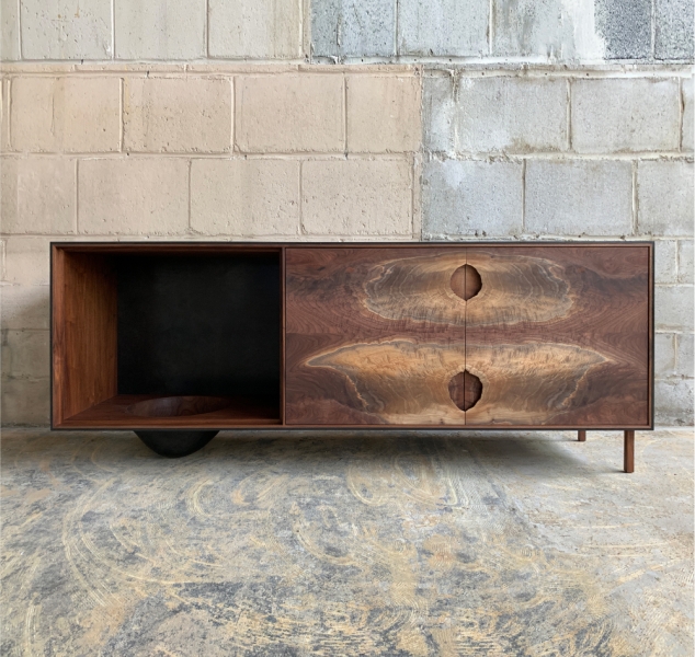 OUTSIDE IN Credenza with Wooden Legs – 73″ by Patrick Weder